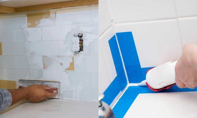 How to Grout and Caulk your Kitchen Backsplash